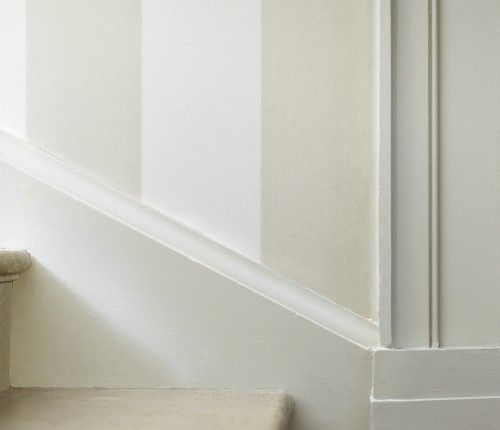 Обои Little Greene Painted Papers Broad Stripe - Icing 0286BSICING фото в интерьере